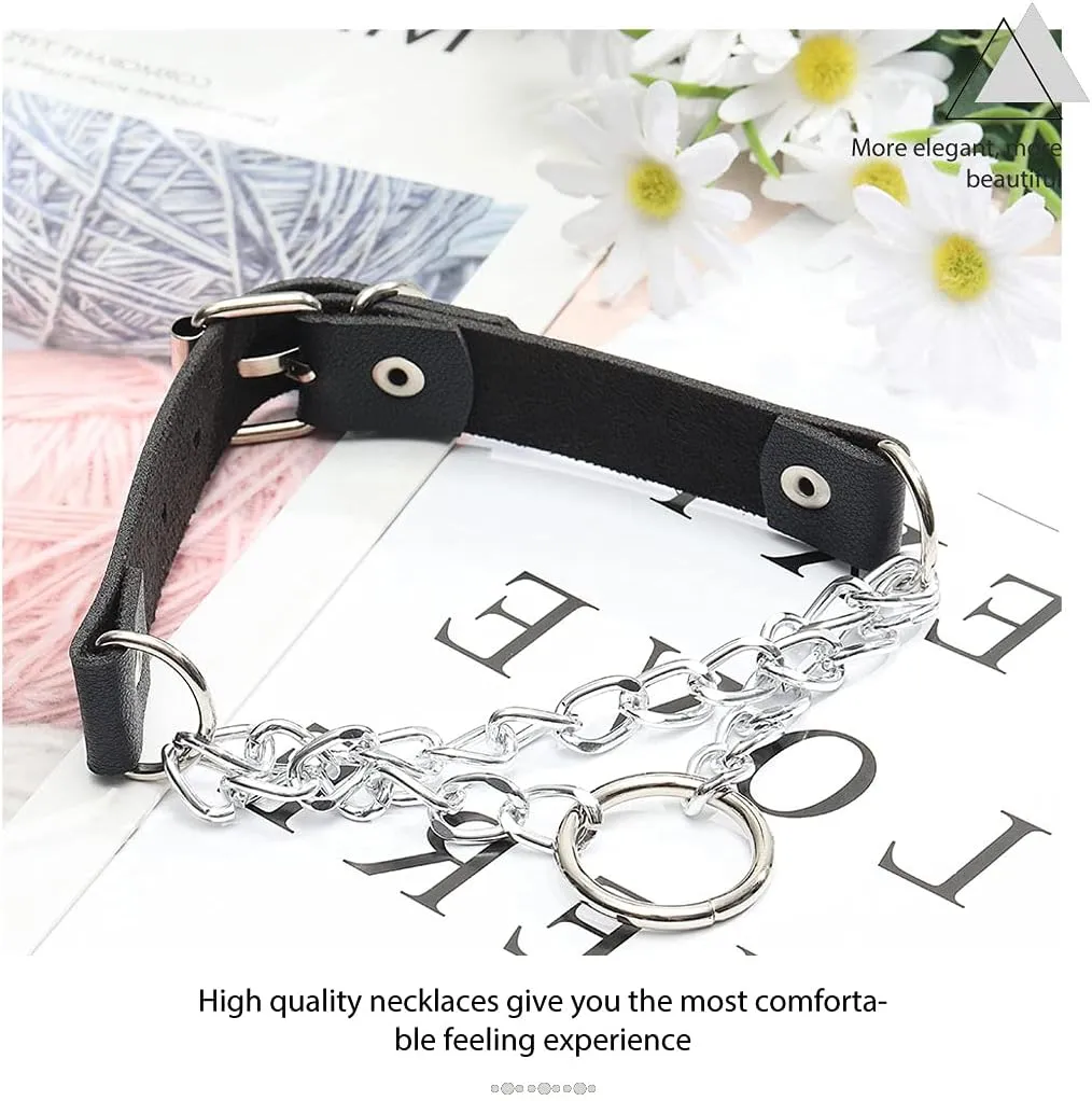 CLOACE Punk Leather Choker Necklace Black Gothic Collar Chokers Necklaces Wide Leathers Costume Jewelry Accessories for Women