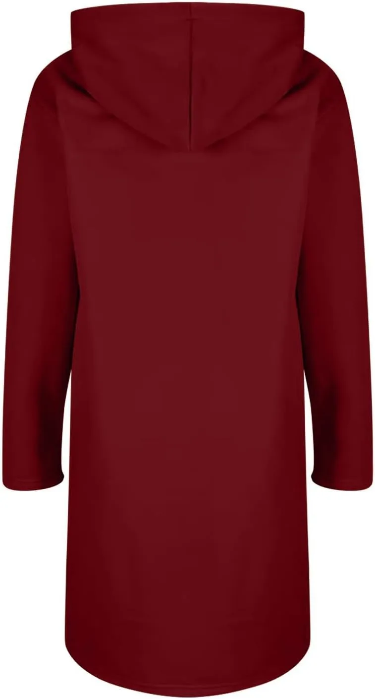 Coats for Women Zip Up Long Sleeve Oversized Hoodies Casual Lightweight Fleece Jackets with Pockets Outerwear