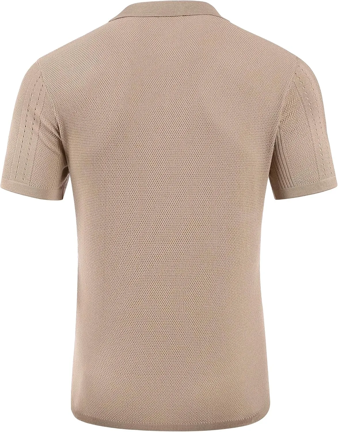 COOFANDY Mens Knit Polo Shirts Short Sleeve Collared Golf Shirt Hollow Out Textured T-Shirt Summer Fashion Tops