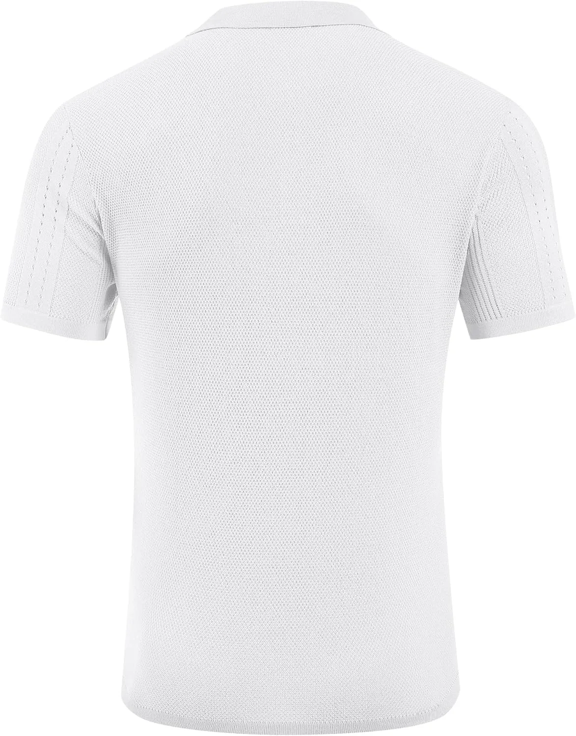 COOFANDY Mens Knit Polo Shirts Short Sleeve Collared Golf Shirt Hollow Out Textured T-Shirt Summer Fashion Tops