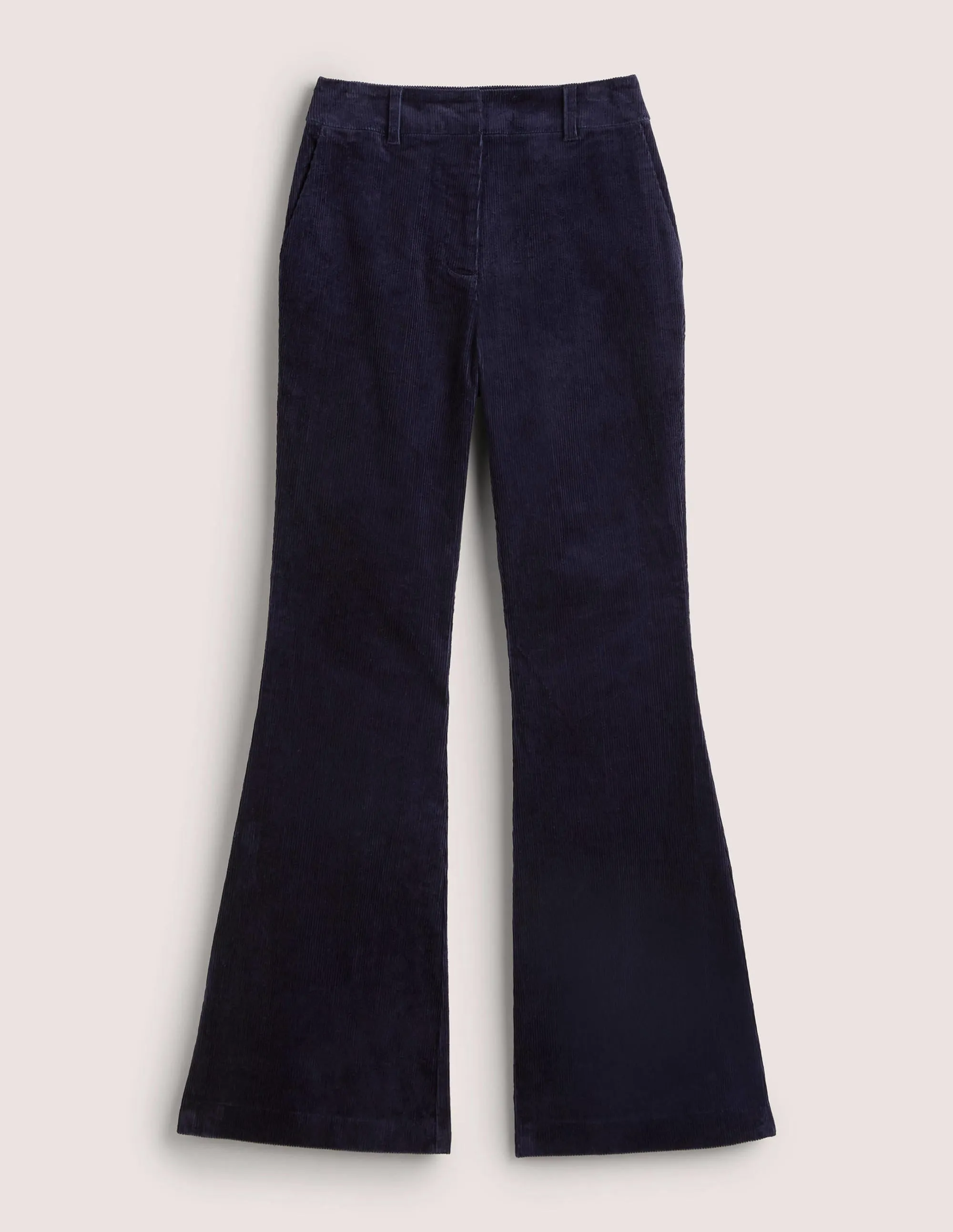 Corduroy Flare Trousers-French Navy
