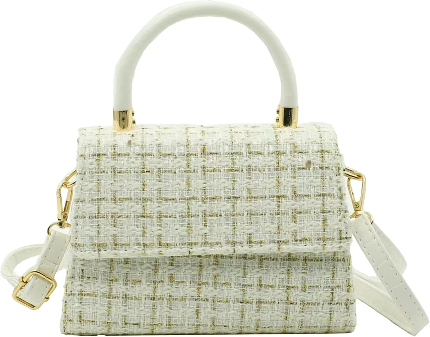 Crossbody Shoulder Bag for Women, Fashion Tweed Top-Handle Small Purses Handbags Evening Bag Satchel Shoulder Bags