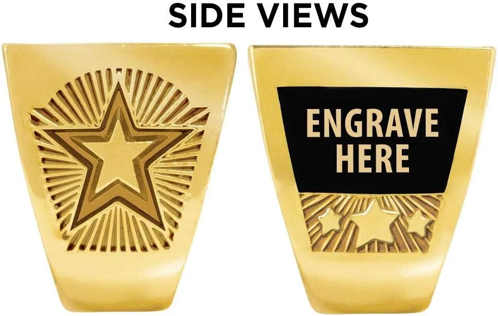 Crown Awards Golf Premiere Engravable Ring, Gold Golf Ring with Custom Engraving, Choose Your Size Prime