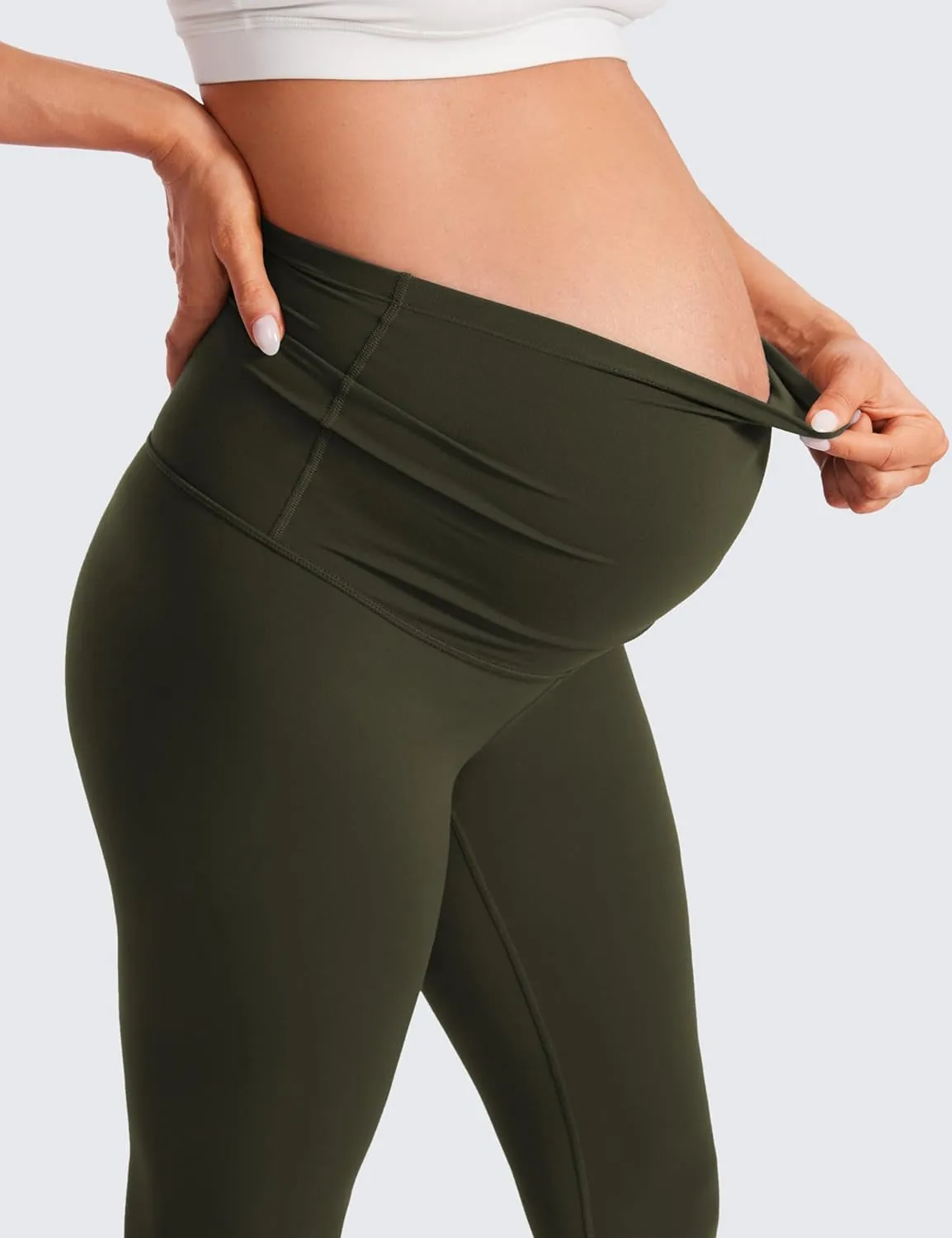 CRZ YOGA Womens Butterluxe Maternity Leggings Over The Belly 25" - Buttery Soft Workout Activewear Yoga Pregnancy Pants