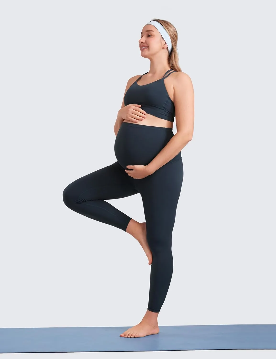 CRZ YOGA Womens Butterluxe Maternity Leggings Over The Belly 25" - Buttery Soft Workout Activewear Yoga Pregnancy Pants