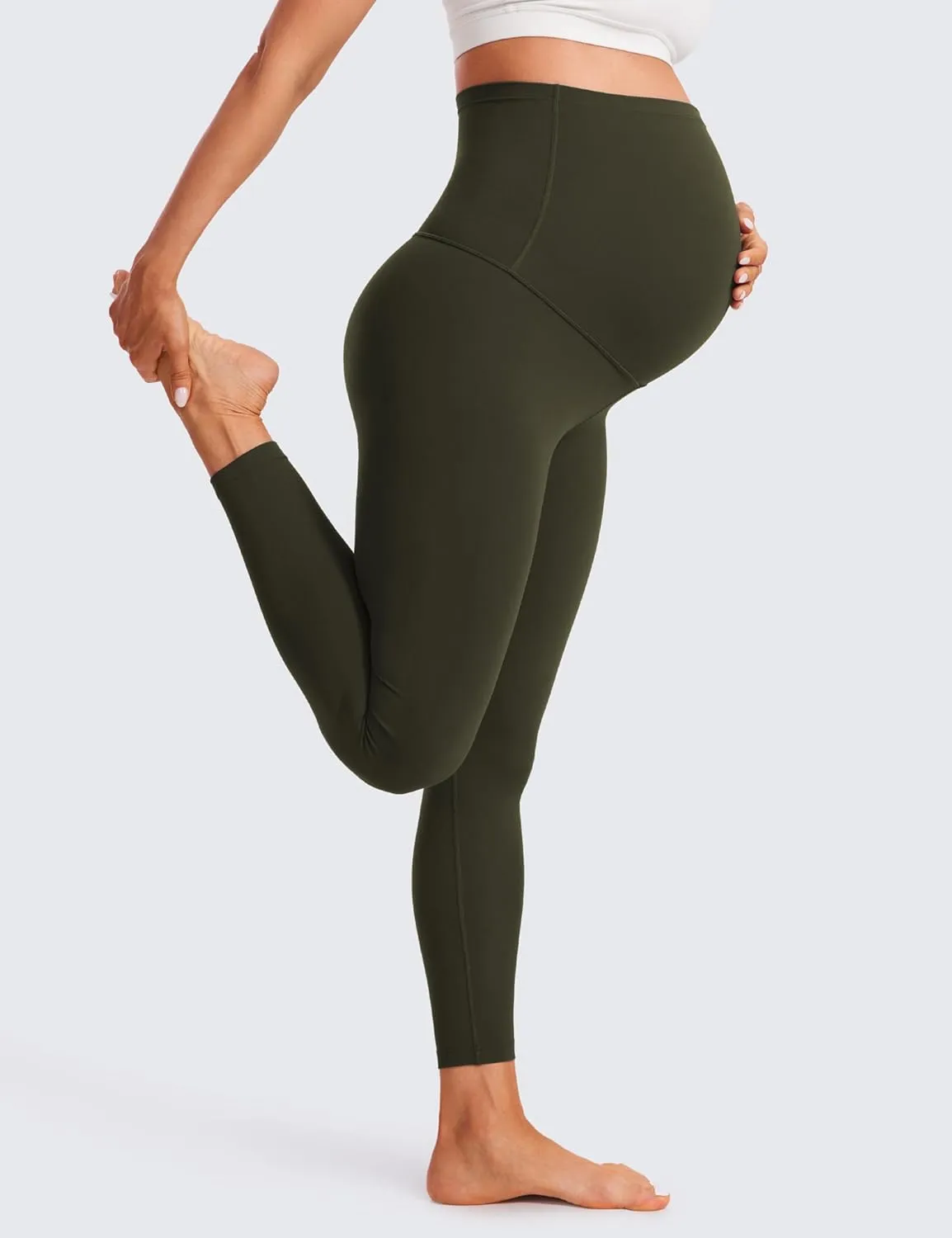 CRZ YOGA Womens Butterluxe Maternity Leggings Over The Belly 25" - Buttery Soft Workout Activewear Yoga Pregnancy Pants