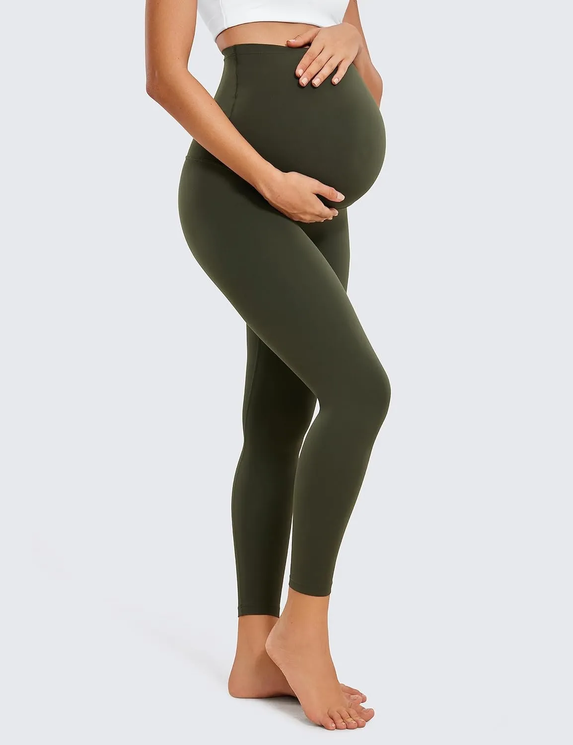 CRZ YOGA Womens Butterluxe Maternity Leggings Over The Belly 25" - Buttery Soft Workout Activewear Yoga Pregnancy Pants