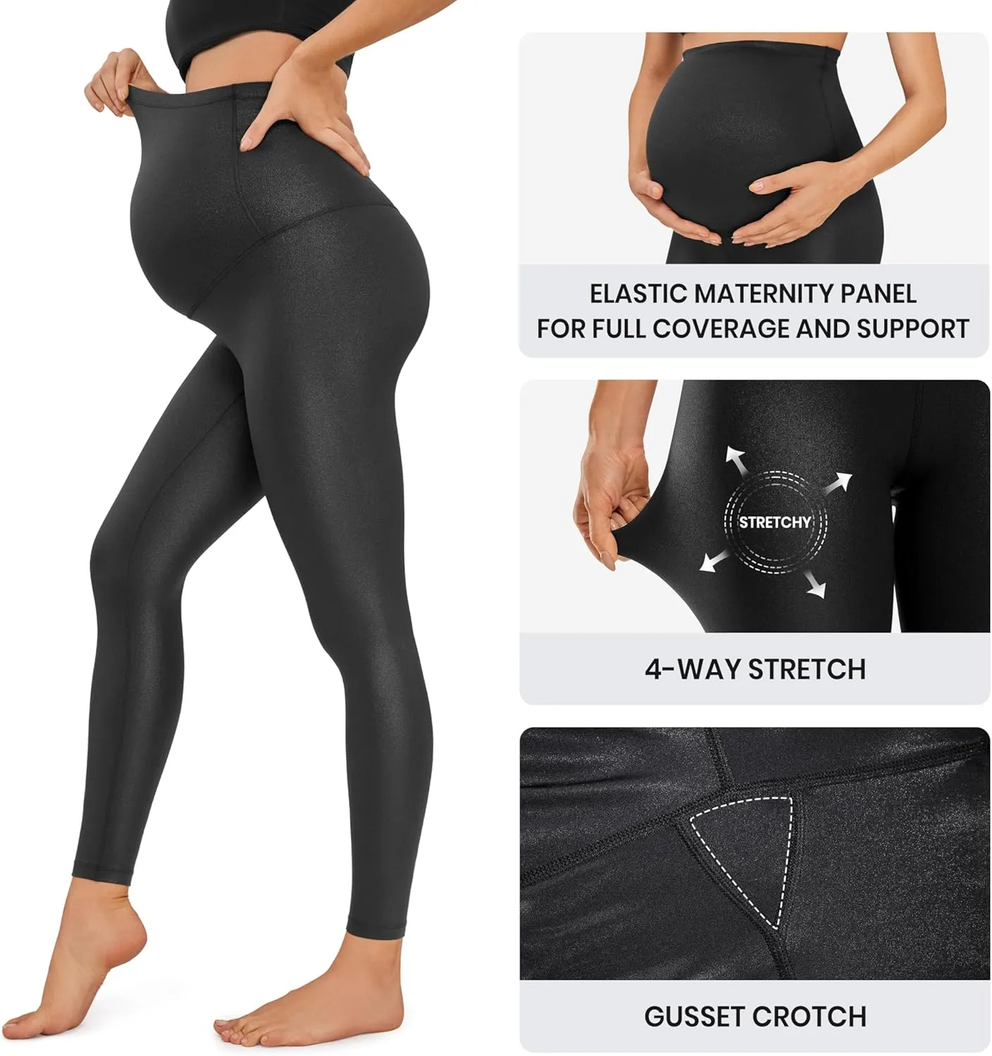 CRZ YOGA Womens Butterluxe Maternity Leggings Over The Belly 28" - Workout Activewear Yoga Pregnancy Pants Buttery Soft