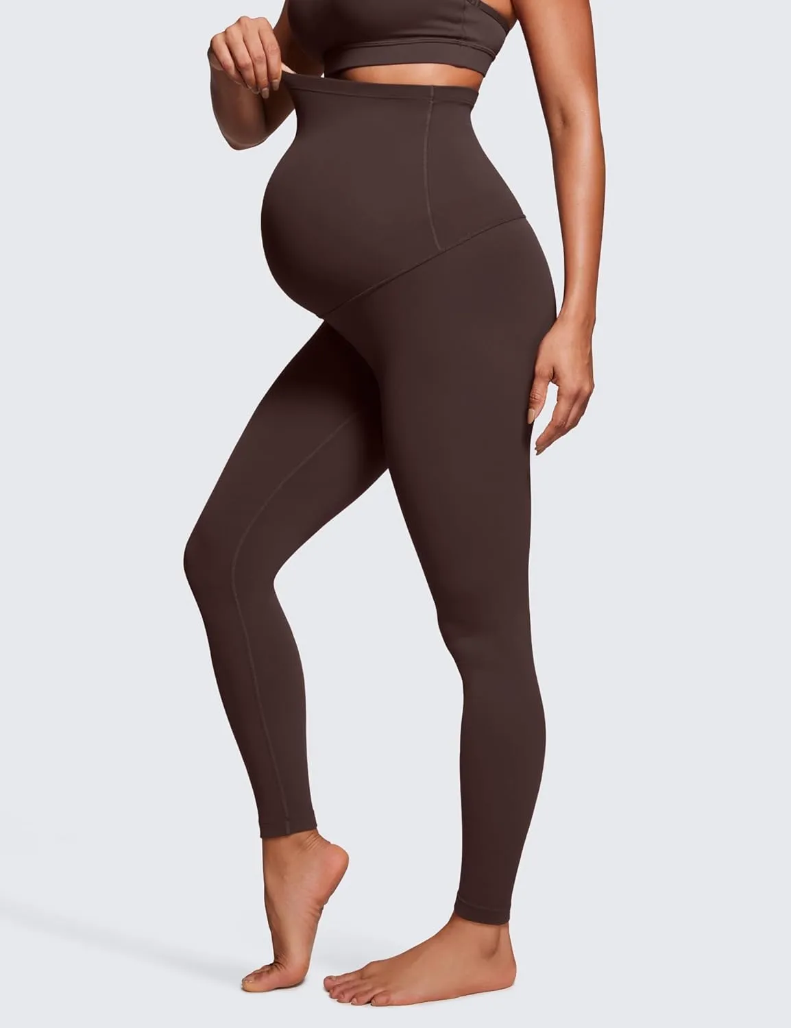 CRZ YOGA Womens Butterluxe Maternity Leggings Over The Belly 28" - Workout Activewear Yoga Pregnancy Pants Buttery Soft