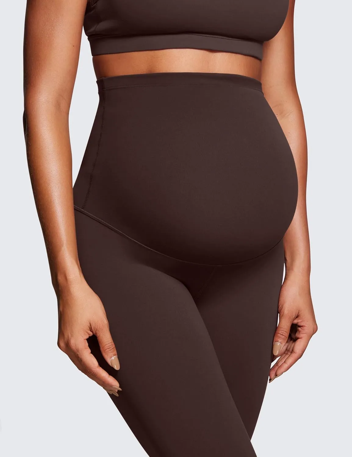 CRZ YOGA Womens Butterluxe Maternity Leggings Over The Belly 28" - Workout Activewear Yoga Pregnancy Pants Buttery Soft