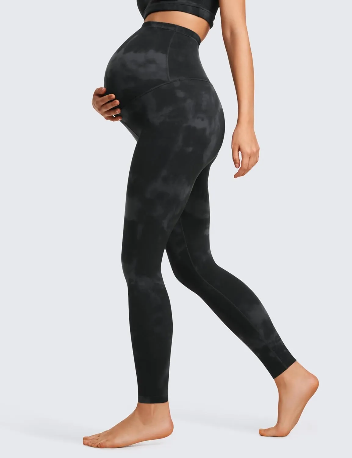 CRZ YOGA Womens Butterluxe Maternity Leggings Over The Belly 28" - Workout Activewear Yoga Pregnancy Pants Buttery Soft