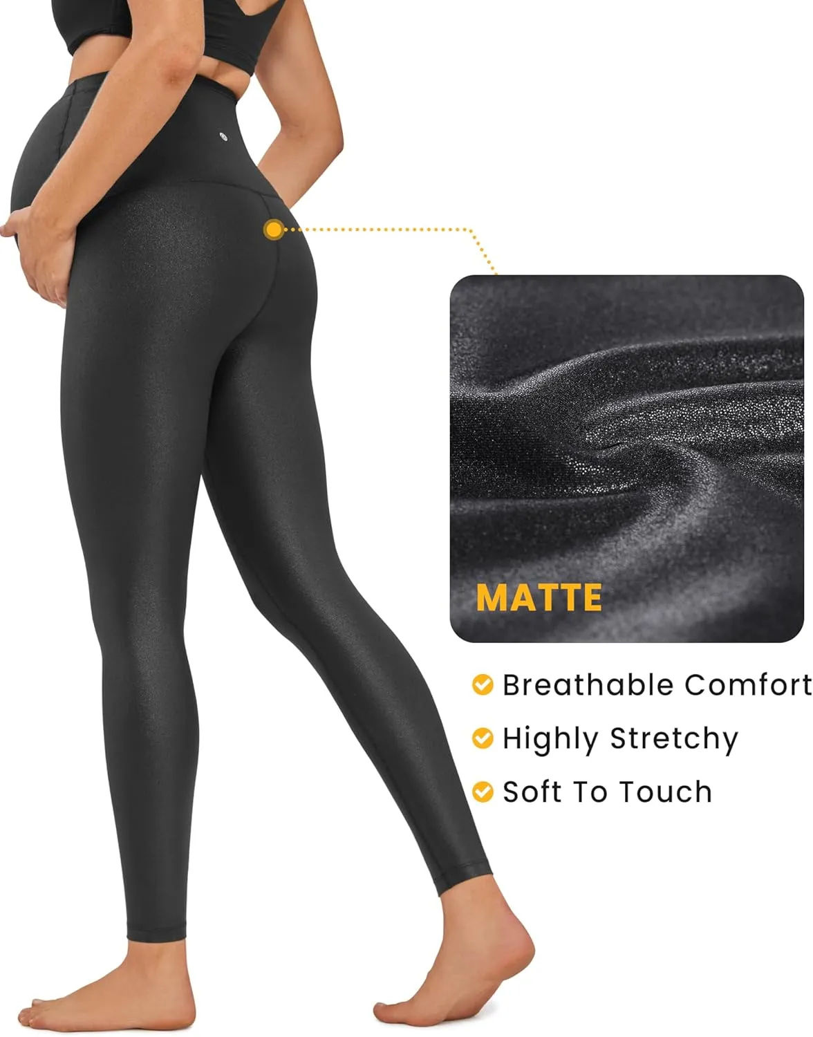 CRZ YOGA Womens Butterluxe Maternity Leggings Over The Belly 28" - Workout Activewear Yoga Pregnancy Pants Buttery Soft