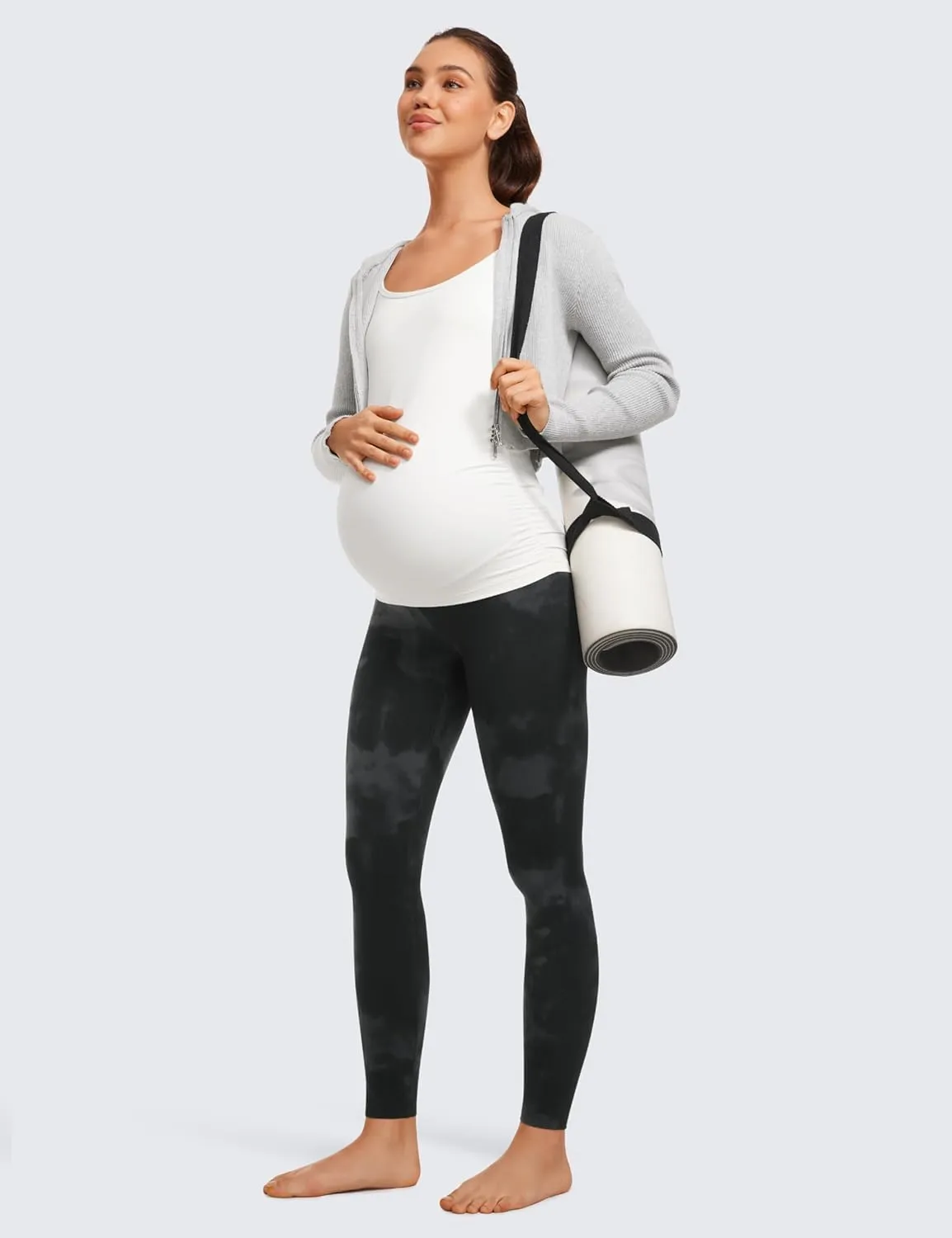 CRZ YOGA Womens Butterluxe Maternity Leggings Over The Belly 28" - Workout Activewear Yoga Pregnancy Pants Buttery Soft