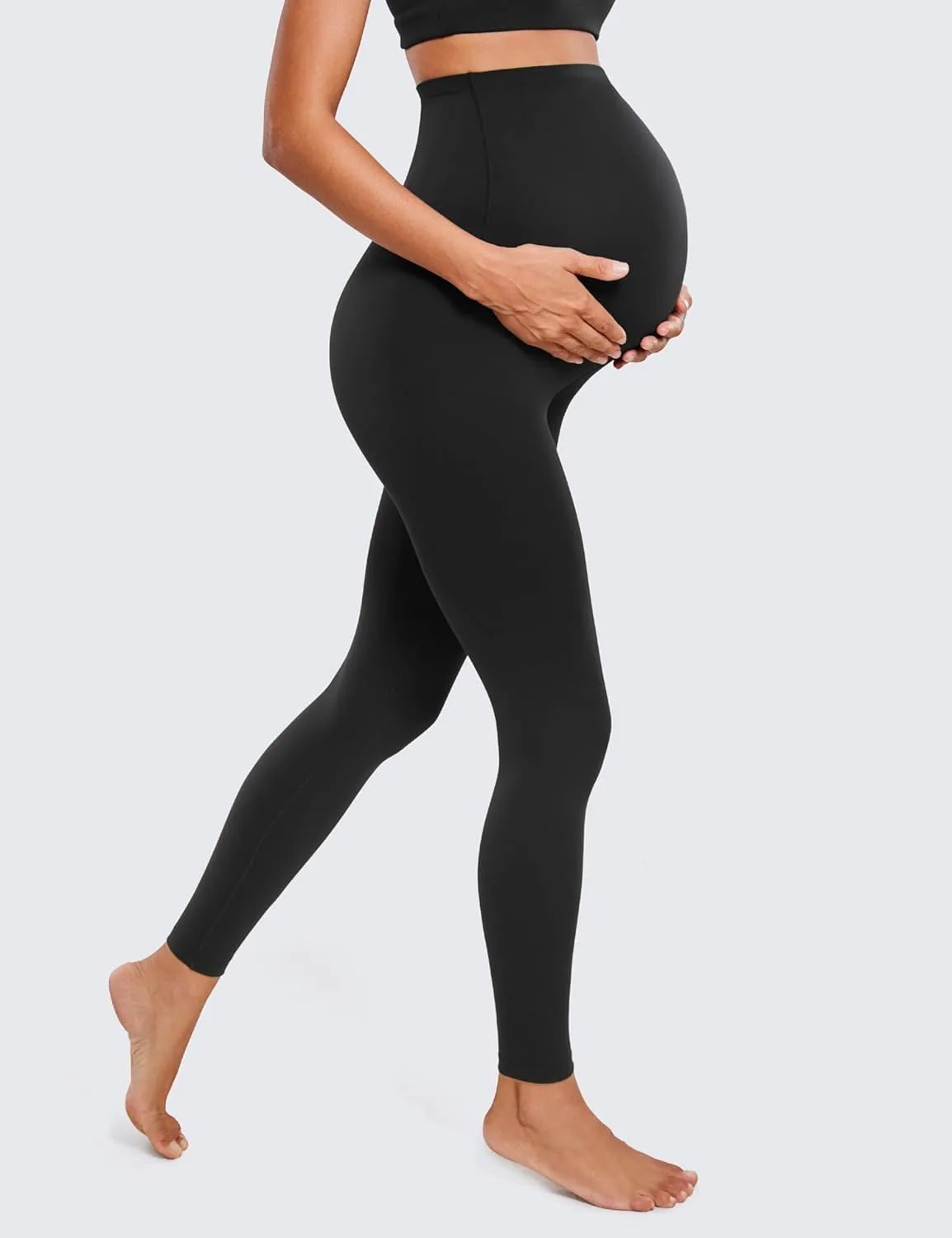 CRZ YOGA Womens Butterluxe Maternity Leggings Over The Belly 28" - Workout Activewear Yoga Pregnancy Pants Buttery Soft