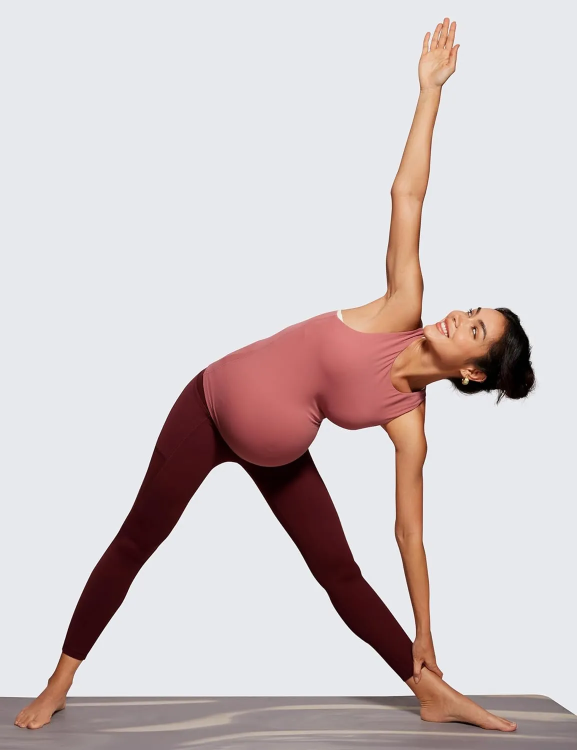 CRZ YOGA Womens Butterluxe Maternity Leggings with Pockets Over The Belly 25" - Workout Active Yoga Pregnancy Pants Soft