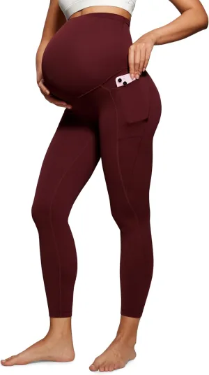 CRZ YOGA Womens Butterluxe Maternity Leggings with Pockets Over The Belly 25" - Workout Active Yoga Pregnancy Pants Soft