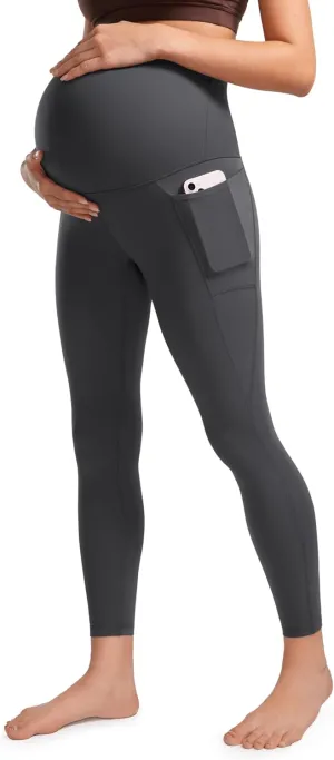 CRZ YOGA Womens Butterluxe Maternity Leggings with Pockets Over The Belly 25" - Workout Active Yoga Pregnancy Pants Soft