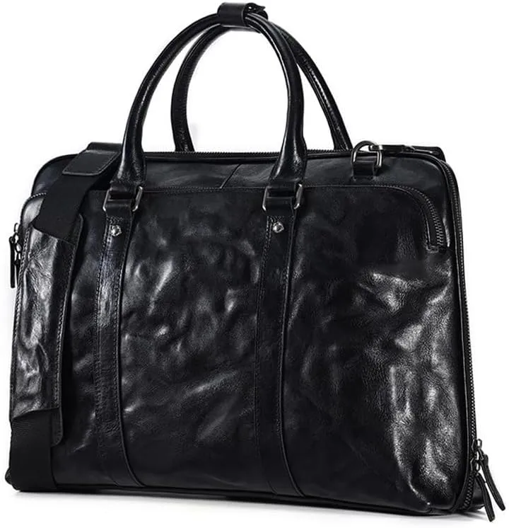 CSCDD Genuine Leather Men's Briefcase for Business Office Messenger Bag Vintage Handbag Document Shoulder Bags.