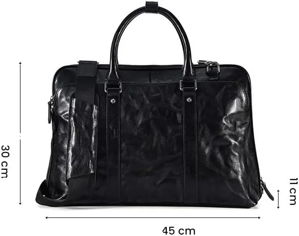 CSCDD Genuine Leather Men's Briefcase for Business Office Messenger Bag Vintage Handbag Document Shoulder Bags.