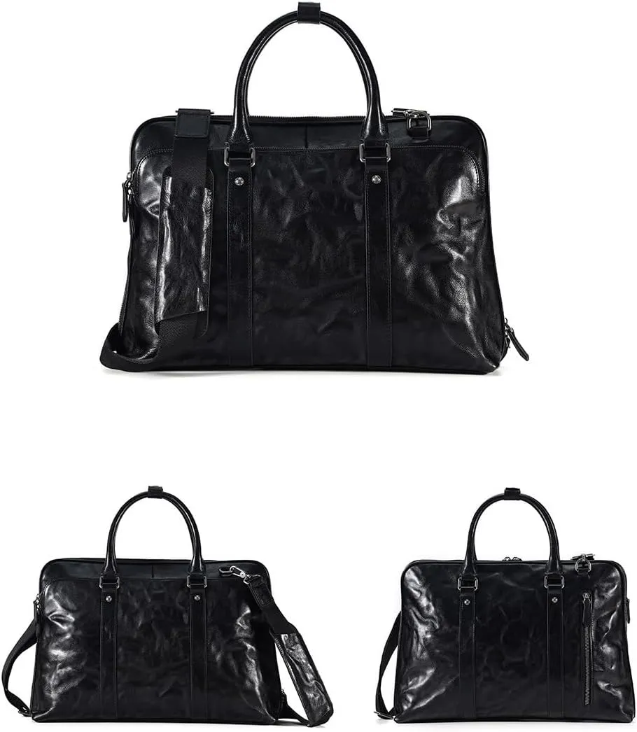 CSCDD Genuine Leather Men's Briefcase for Business Office Messenger Bag Vintage Handbag Document Shoulder Bags.
