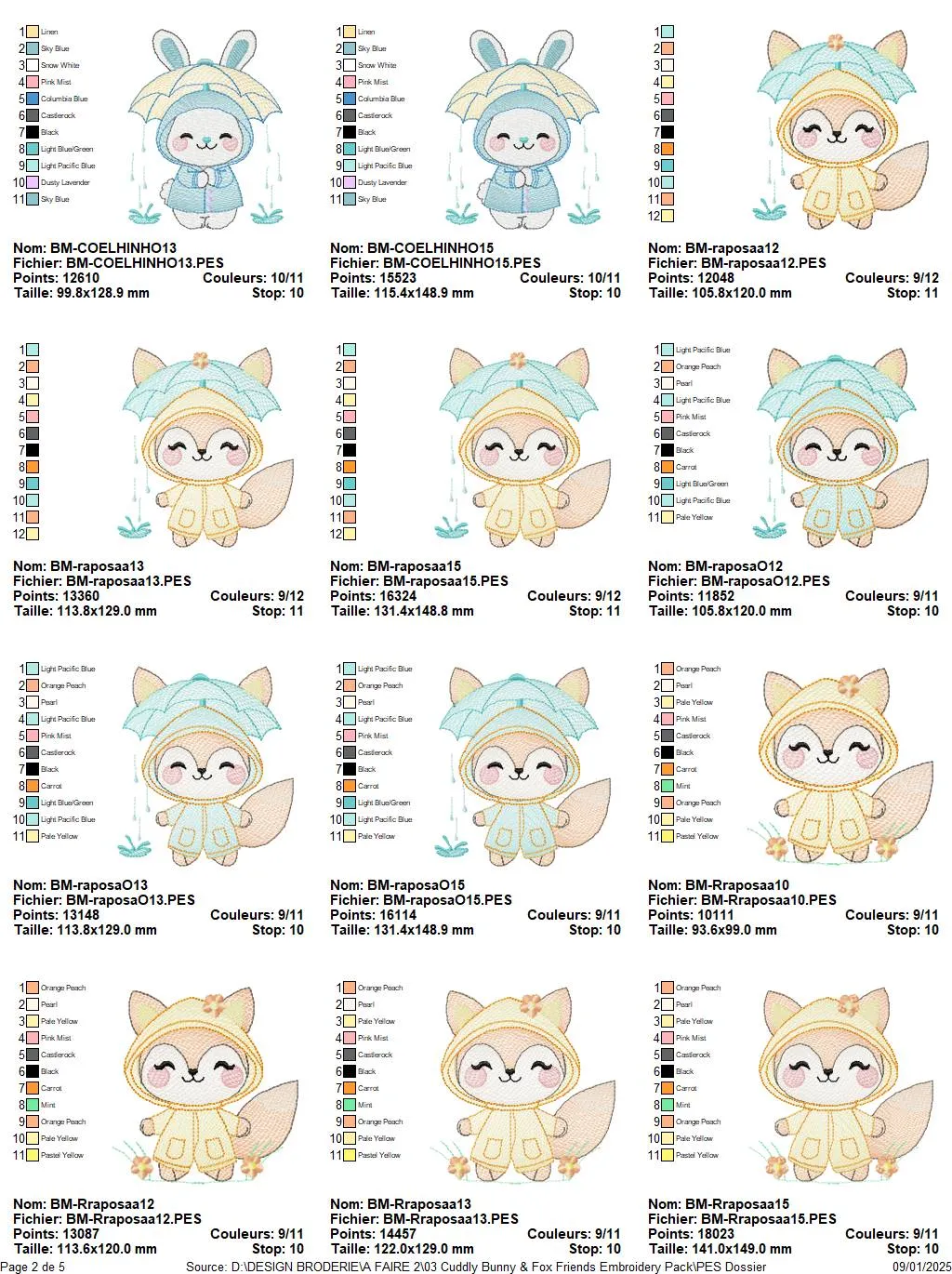 Cuddly Bunny & Fox Friends Embroidery Designs Pack