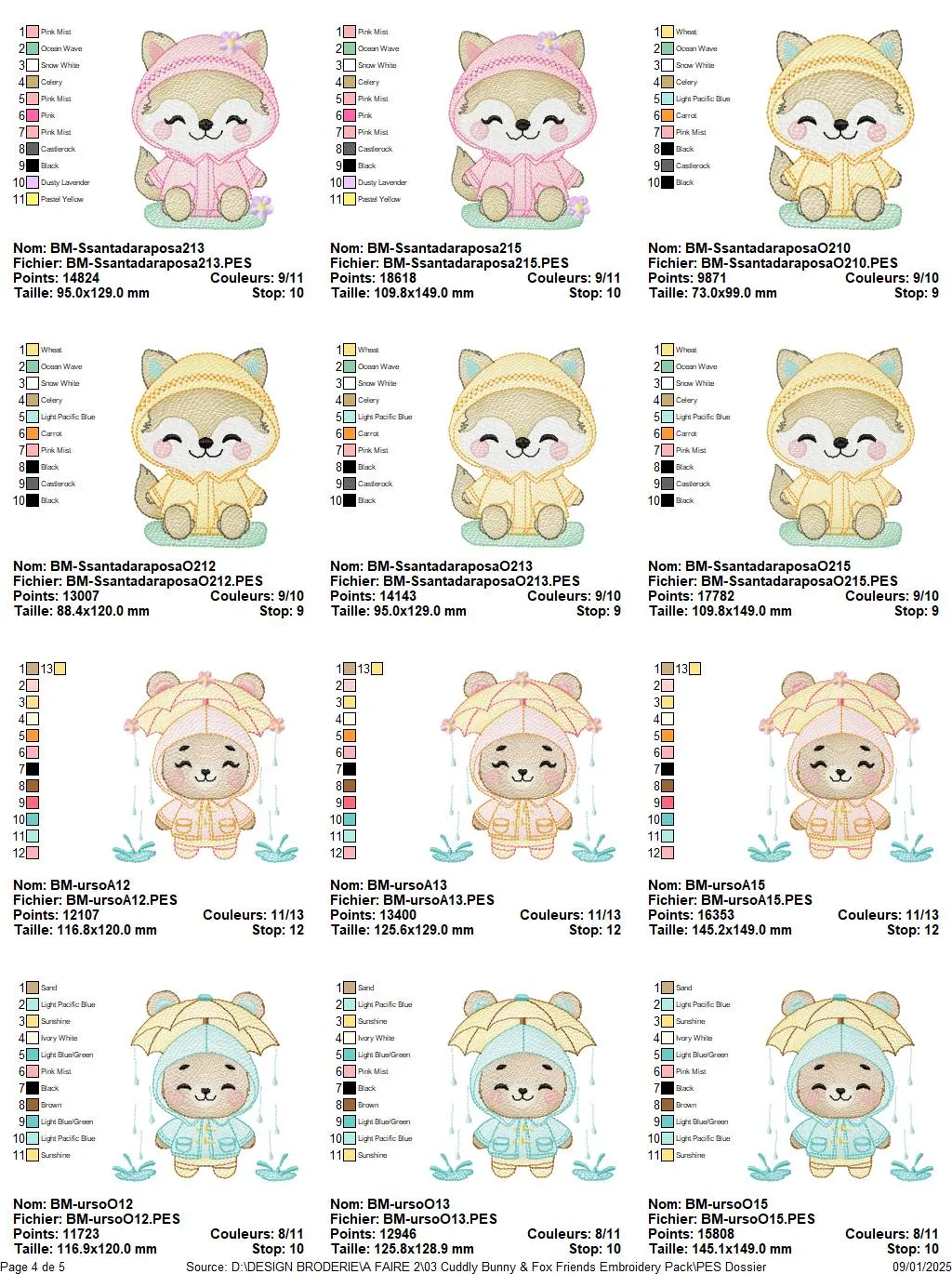 Cuddly Bunny & Fox Friends Embroidery Designs Pack