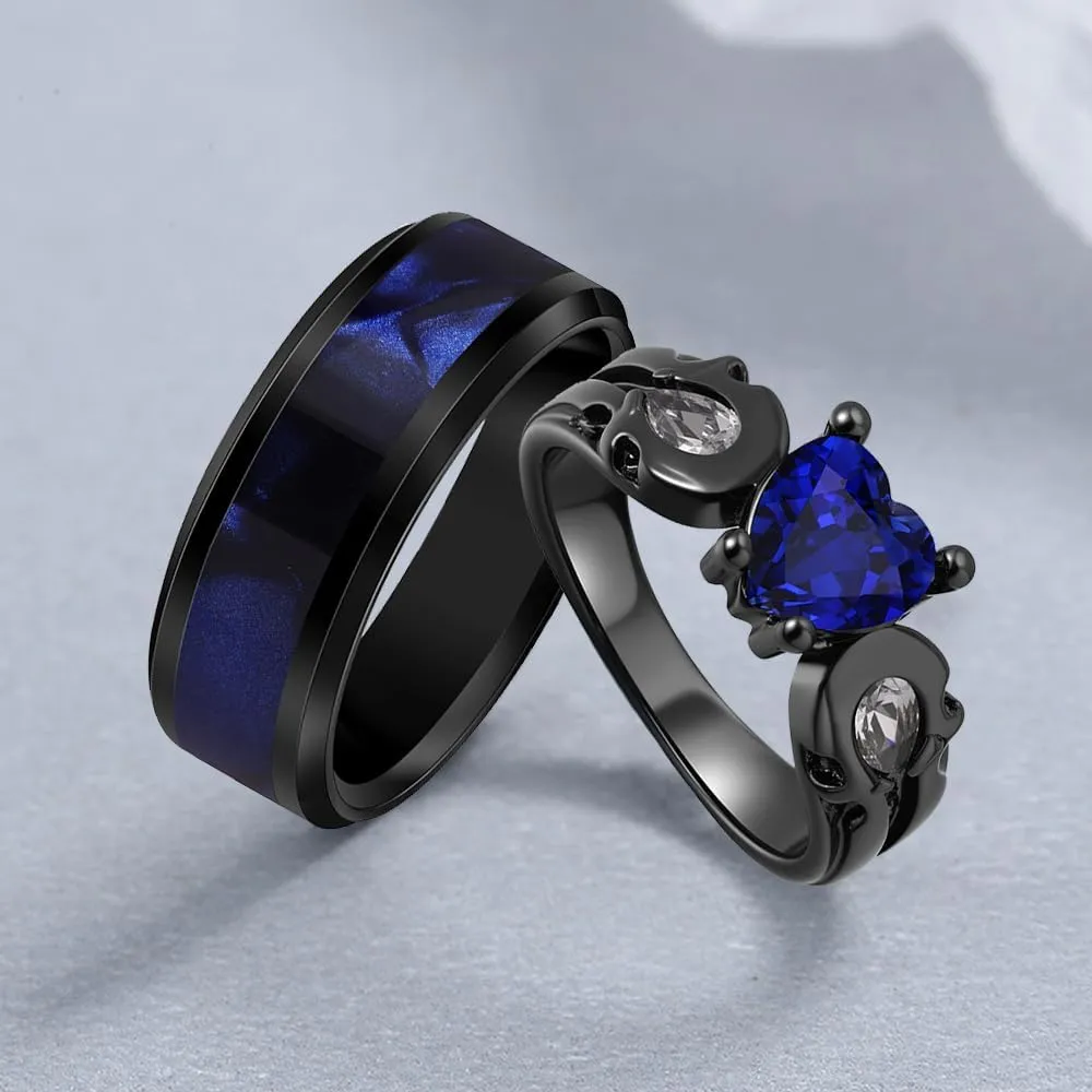 Custom Engraved Couple Rings for Him and Her Matching Wedding Rings for Men and Women Promise Rings Tungsten Wedding Bands Men Come with Engagement Ring Box&Anniversary