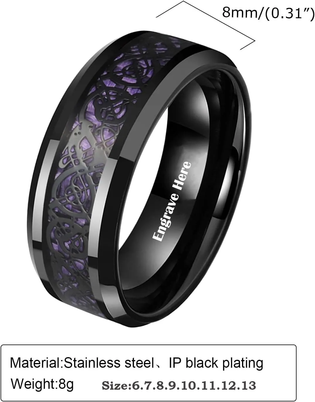 Custom Engraved Couple Rings Promise Rings for Him and Her Black Matching Engagement Rings Personalized Heart cz Rings for Women Mens Tungsten Wedding Bands Valentines Day Jewelry,With Box