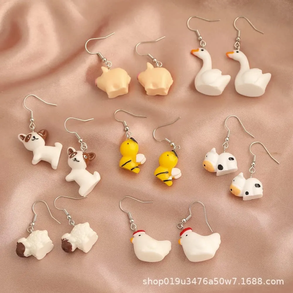 Cute Earrings Weird Earrings Funny Earrings Pig Dog Cow Sheep Animals Earrings Dangle Earrings for Women Sweet Style