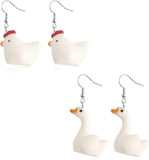 Cute Earrings Weird Earrings Funny Earrings Pig Dog Cow Sheep Animals Earrings Dangle Earrings for Women Sweet Style