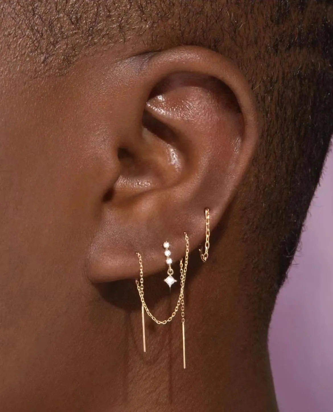 Dangle Earrings for Women Trendy, Dainty 14K Gold Plated Chain Earrings for Women Simple Threader Earrings Non Tarnish Hypoallergenic Long Drop Earrings Jewelry Pack for Women Gifts