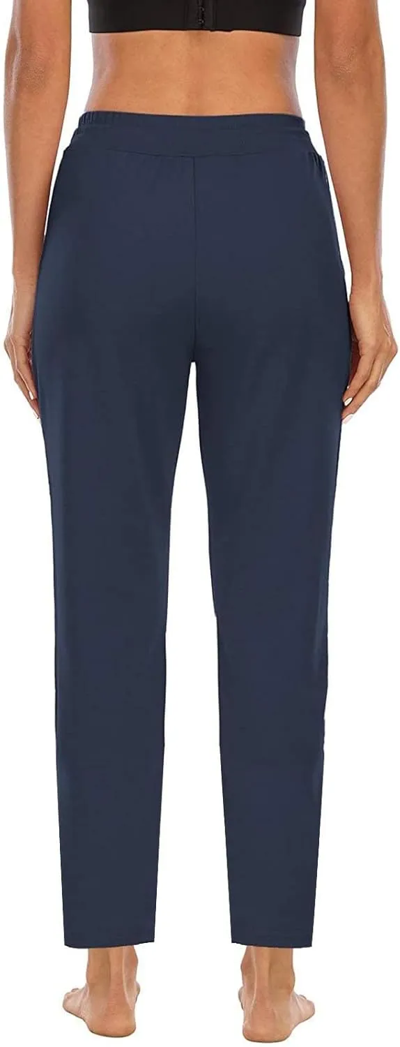 DDAPJ pyju Women's Yoga Pants Drawstring High Waist Workout Pants Straight Leg Casual Pants Gym Stretch Trousers with Pockets