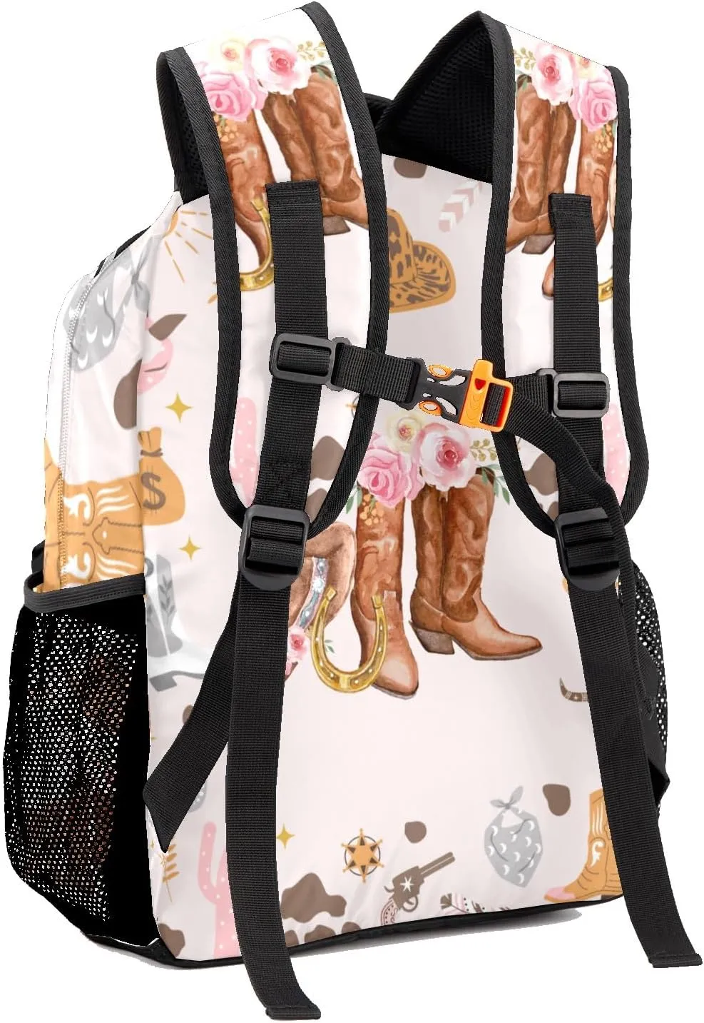 Deven Cowgirl Hat Hoots Floral Personalized Kids for Boy/Girl Teen Primary School Daypack Travel Bag Bookbag