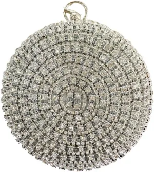 Diamonds Rhinestone Handbag Female Round Top Handle Bags Evening Party Clutches For Party Prom Cocktail Wedding