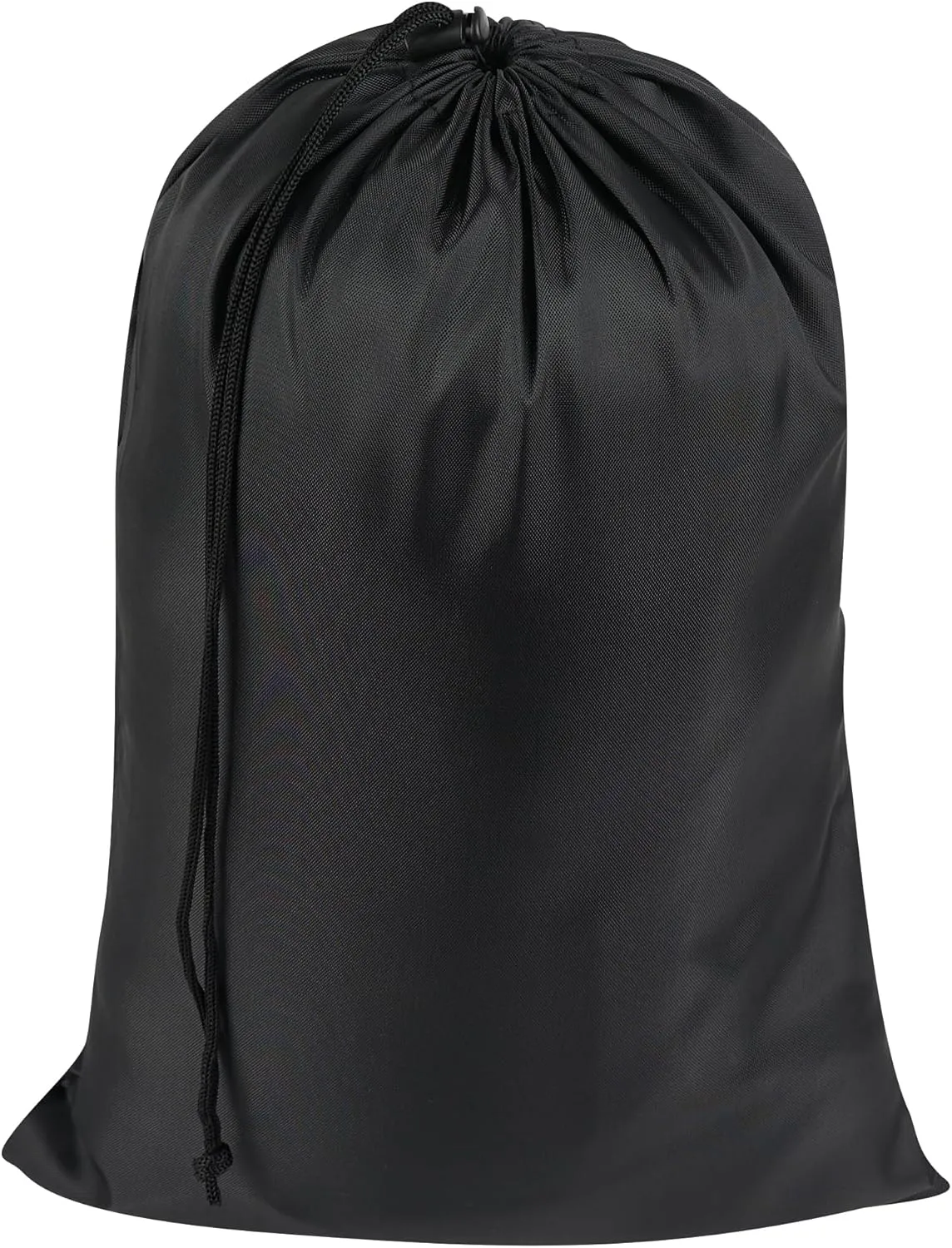 Drawstring Bag with Toggle - Nylon Cinch and Ditty Pouch - Six Pack (Black, 10 x 15 Inch)