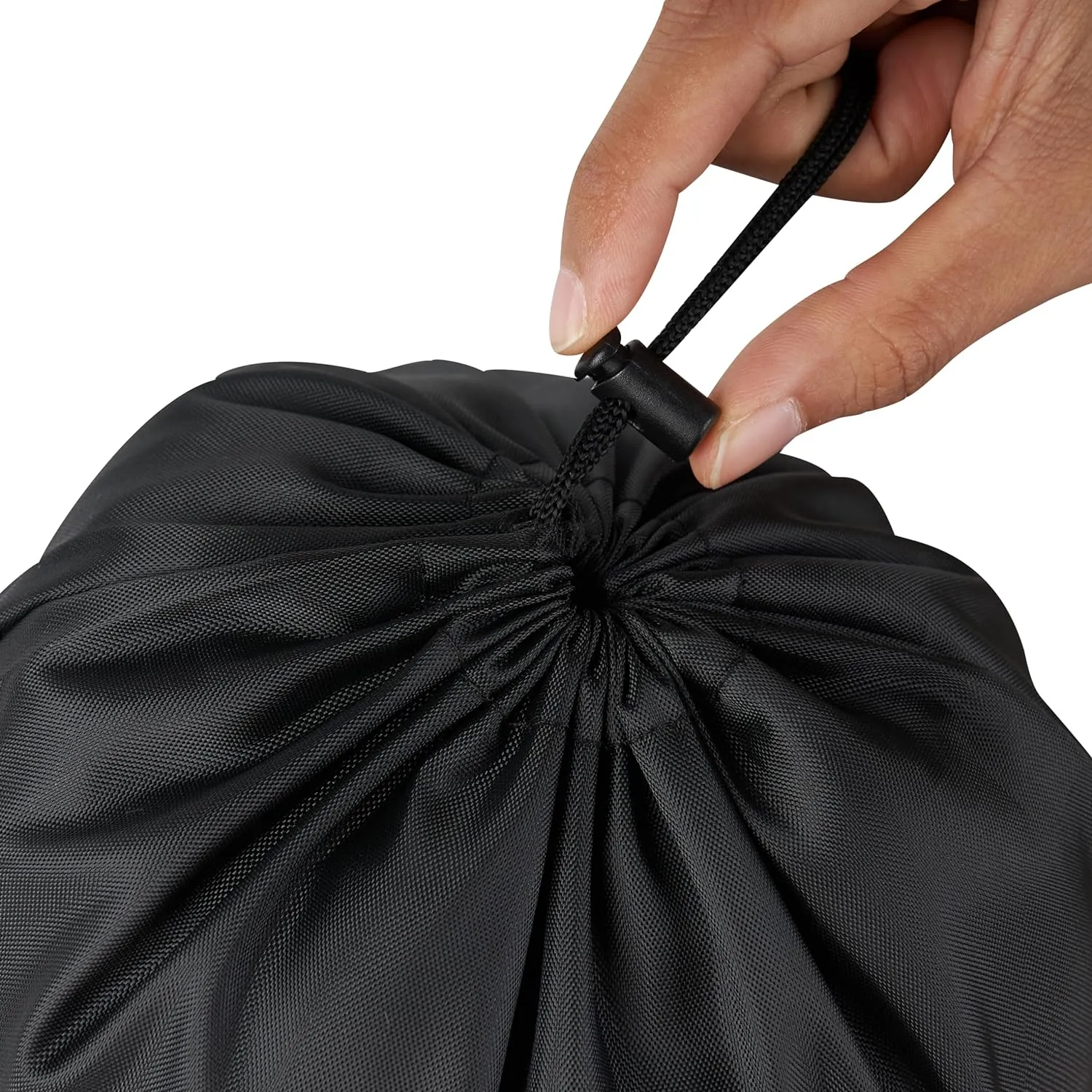 Drawstring Bag with Toggle - Nylon Cinch and Ditty Pouch - Six Pack (Black, 10 x 15 Inch)