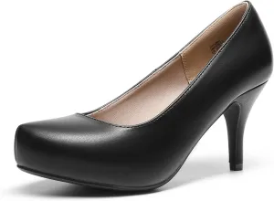 DREAM PAIRS Tiffany Women's Classic Elegant Versatile Low Stiletto Heel Dress Platform Pumps Shoes