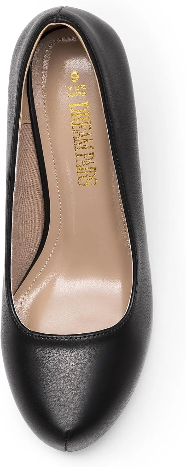 DREAM PAIRS Tiffany Women's Classic Elegant Versatile Low Stiletto Heel Dress Platform Pumps Shoes