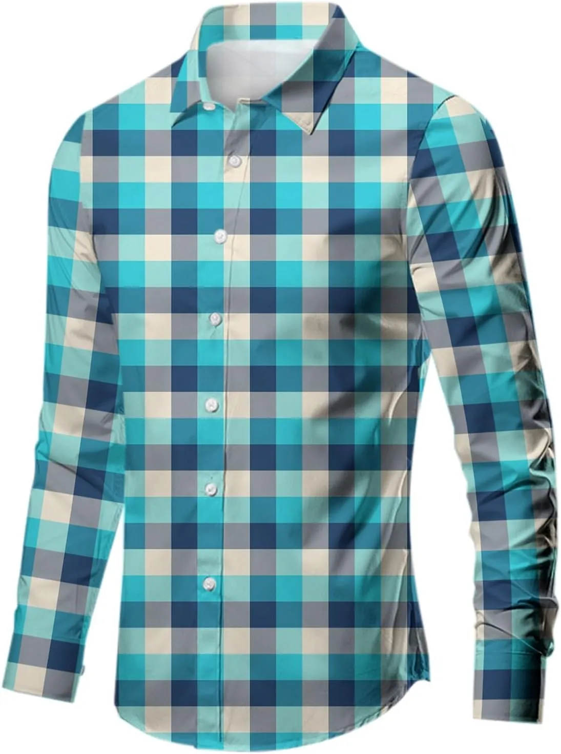 Dress Shirts for Men Spring Fashion 2025 Long Sleeve Button Down Vertical Striped Casual Business Office Work Shirts
