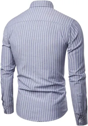 Dress Shirts for Men Spring Fashion 2025 Long Sleeve Button Down Vertical Striped Casual Business Office Work Shirts