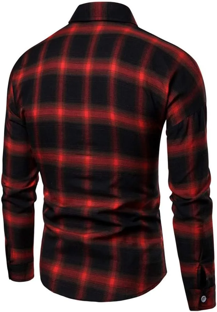 Dress Shirts for Men Spring Fashion 2025 Long Sleeve Button Down Vertical Striped Casual Business Office Work Shirts