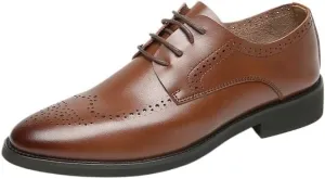 Dress Shoes for Men Fashion Lace Up Comfort Orthopedic Cap Toe Design Calfskin Leather Business Low Top Classic