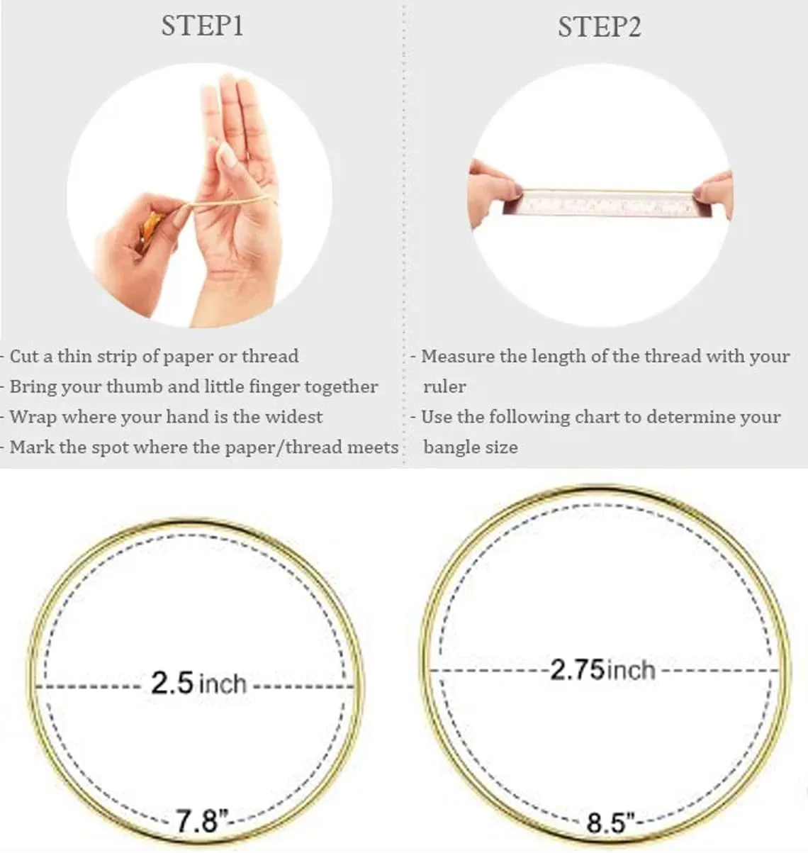 Edforce Stainless Steel Glossy Thin Round Bangle Bracelet Set for Women, Set of 7