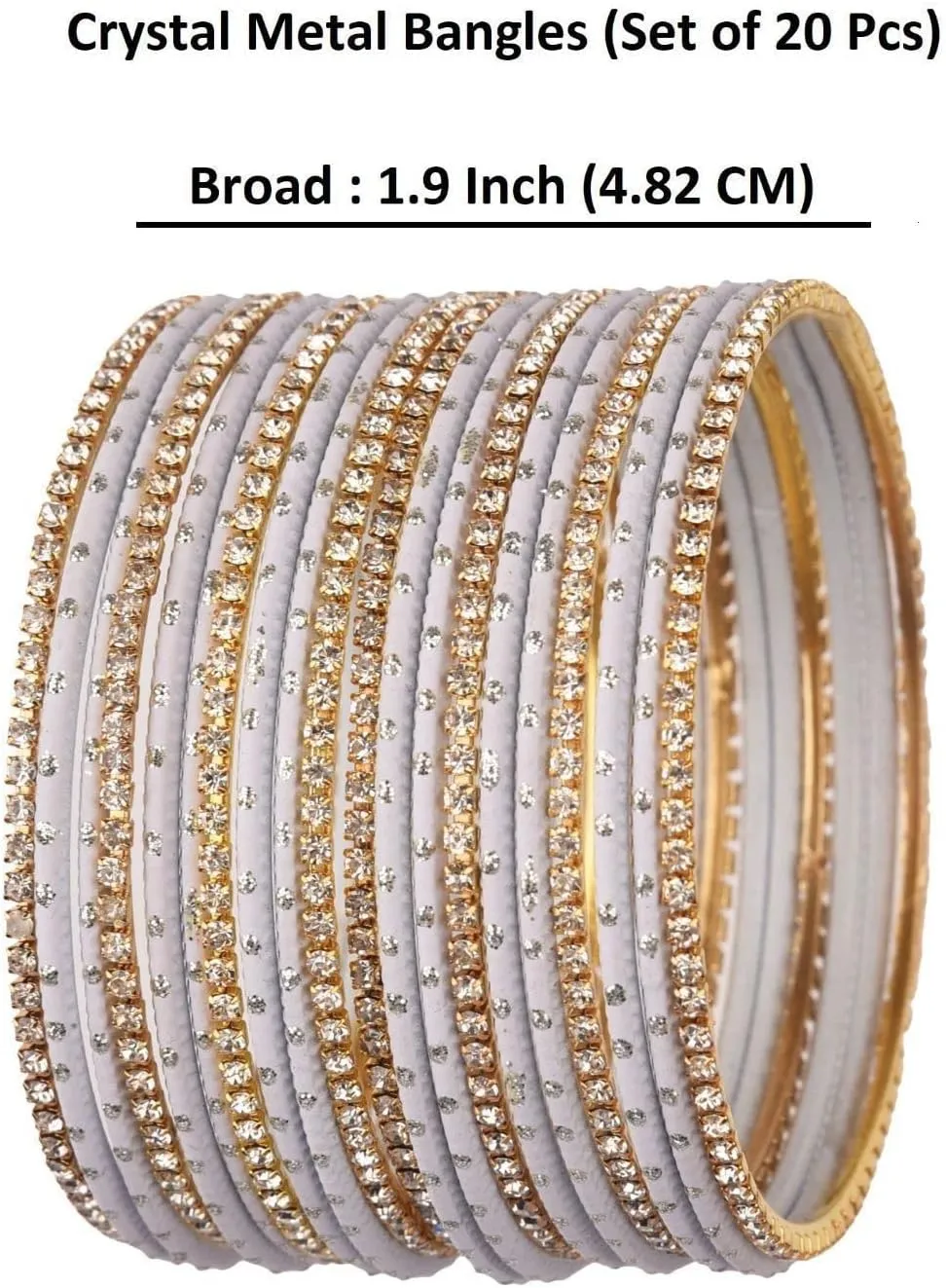 Efulgenz Indian Bangles for Women - Traditional CZ Rhinestone Plain Metal Bracelet Set - Jewelry