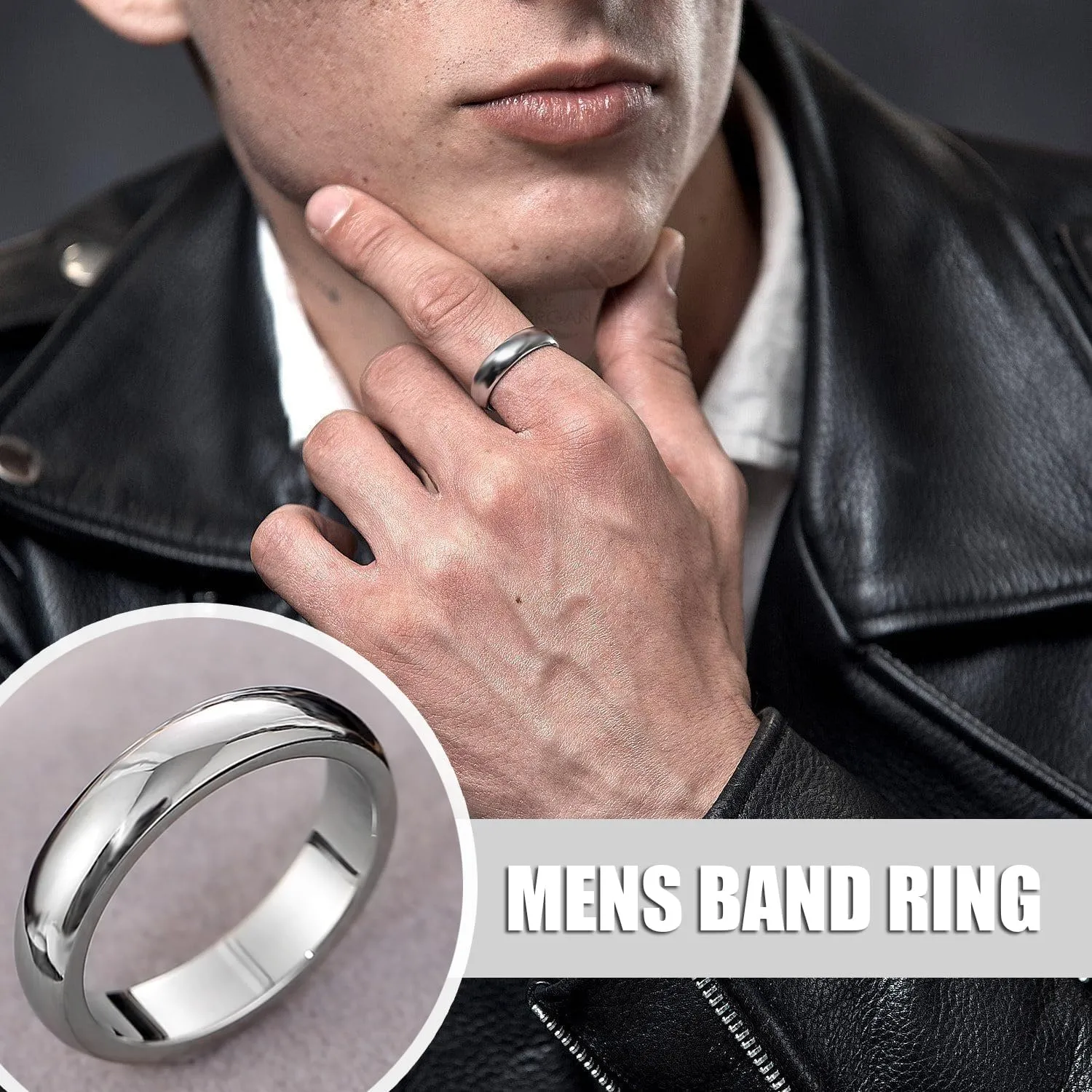 EIELO 12Pcs Stainless Steel Band Rings for Men Women Cool Fidget Spinning Chain Ring Anxiety Relief Fashion Simple Wedding Engagement Ring Set