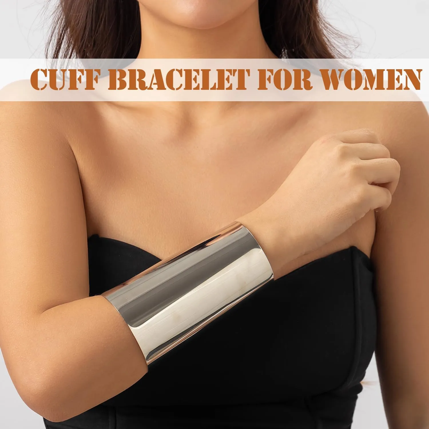 EIELO 2 Pcs Gold Cuff Bangle Bracelet for Women Open Wrist Cuff Wrap Bracelet