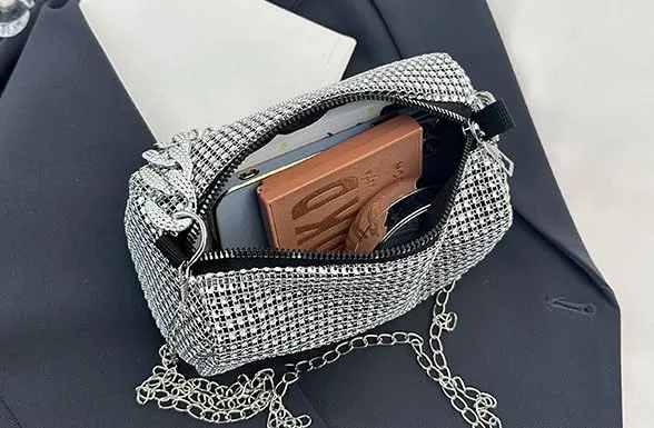 Elegant Diamond Chain Handbag Clutch Purse for Women Evening Bag Sparkly Handbags Crossbody Bag Prom for Wedding 2025