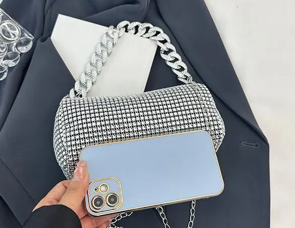 Elegant Diamond Chain Handbag Clutch Purse for Women Evening Bag Sparkly Handbags Crossbody Bag Prom for Wedding 2025