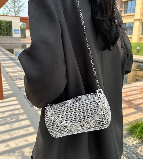 Elegant Diamond Chain Handbag Clutch Purse for Women Evening Bag Sparkly Handbags Crossbody Bag Prom for Wedding 2025