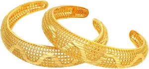 Ethlyn 2pcs/lot 18K Gold Plated Girls Cuff Bracelets Birthday Gift for children